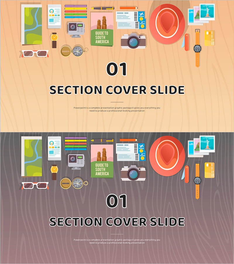 방학을 주제로 한 섹션 슬라이드 – 프레젠테이션의 매력을 더하는 디자인