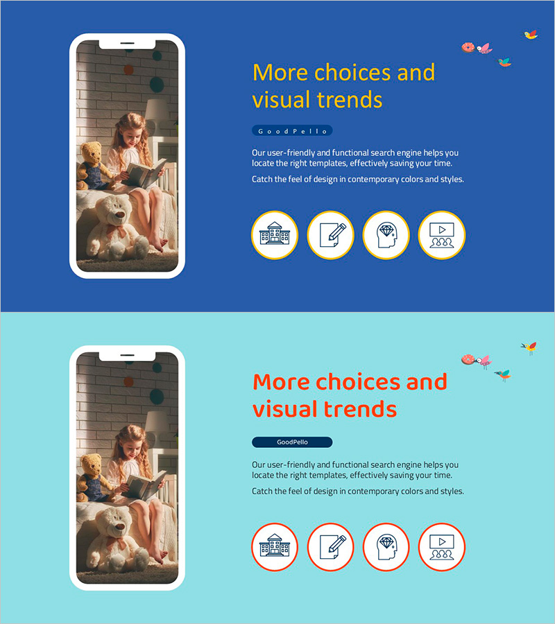 시각적 트렌드를 반영한 프레젠테이션 슬라이드 – 더욱 다양화된 선택