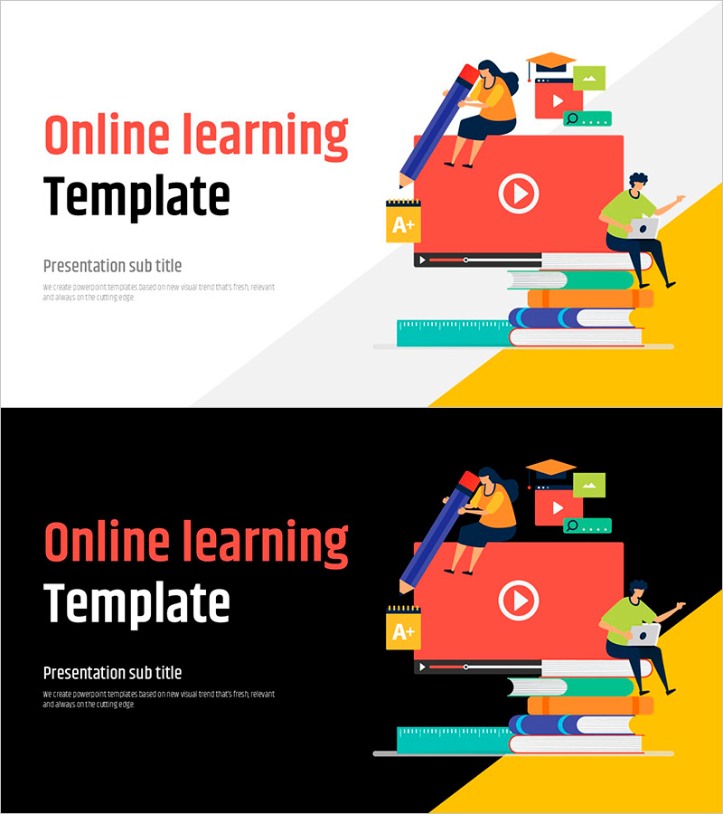 온라인 러닝 일러스트 템플릿 표지