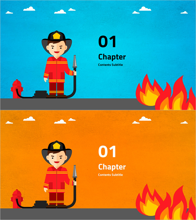 소방관 템플릿 챕터 – 다이나믹한 슬라이드