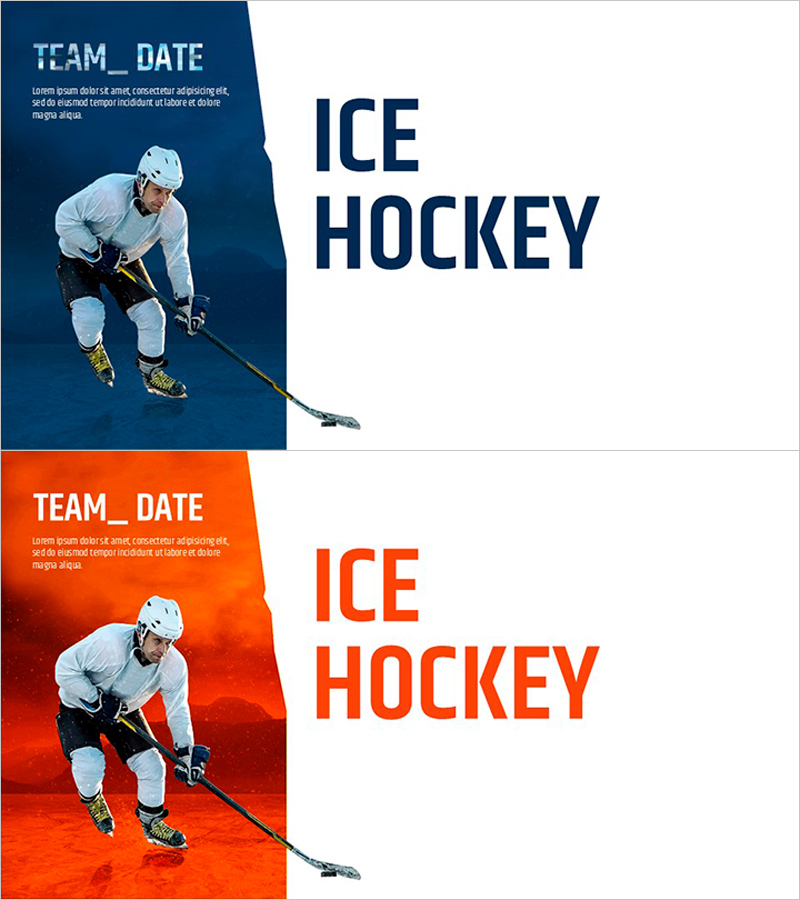 아이스하키 템플릿 표지 – 팀과 날짜를 강조하다