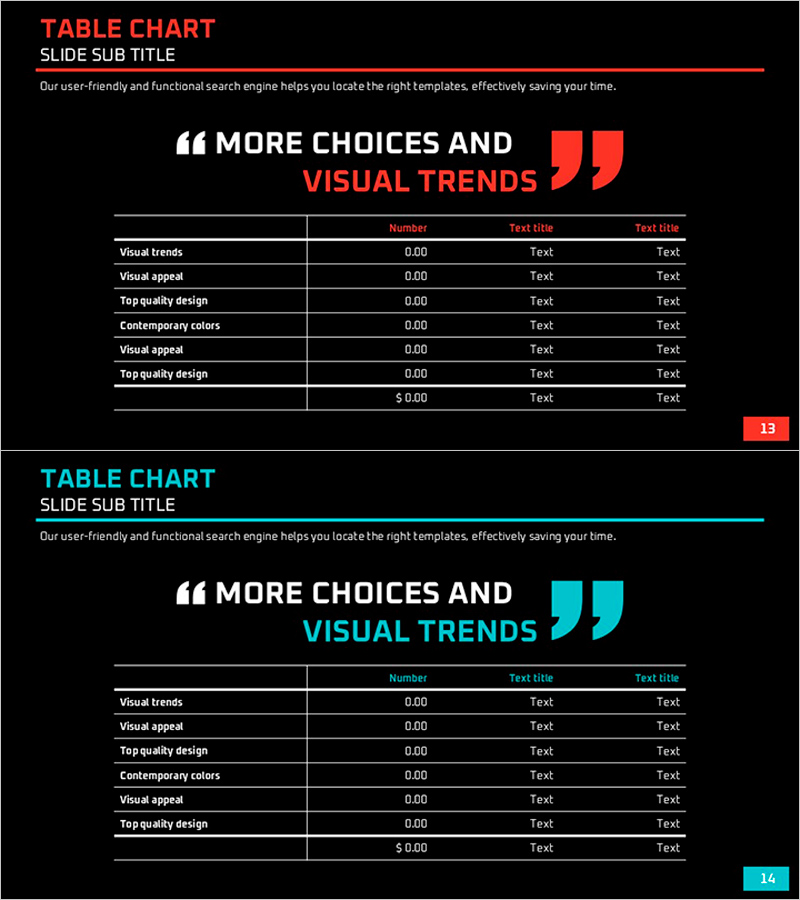 스피킹 강조 메시지와 테이블 – 효과적인 사업 성과 전달