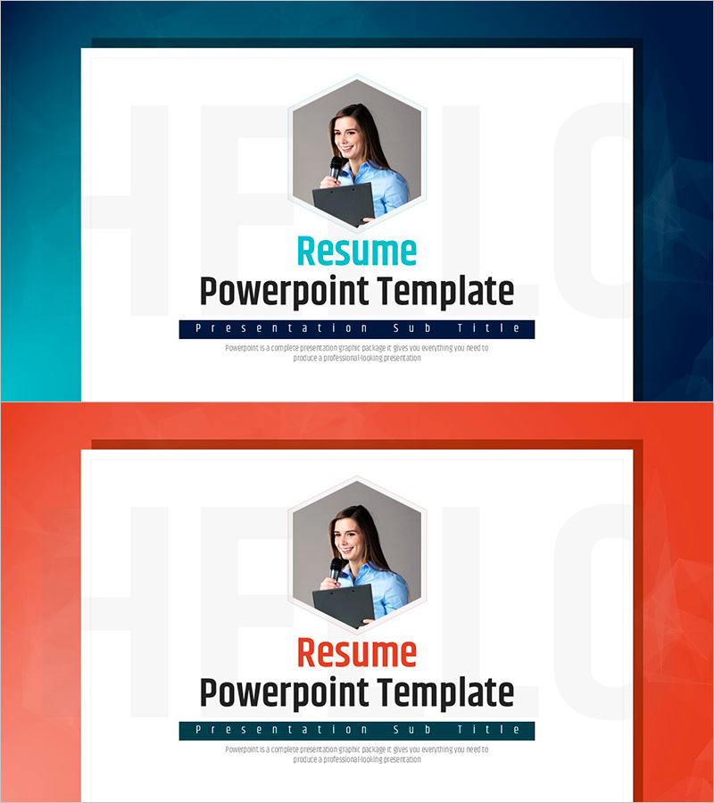 이력서 PPT 템플릿 표지 – 전문가로서의 첫 인상