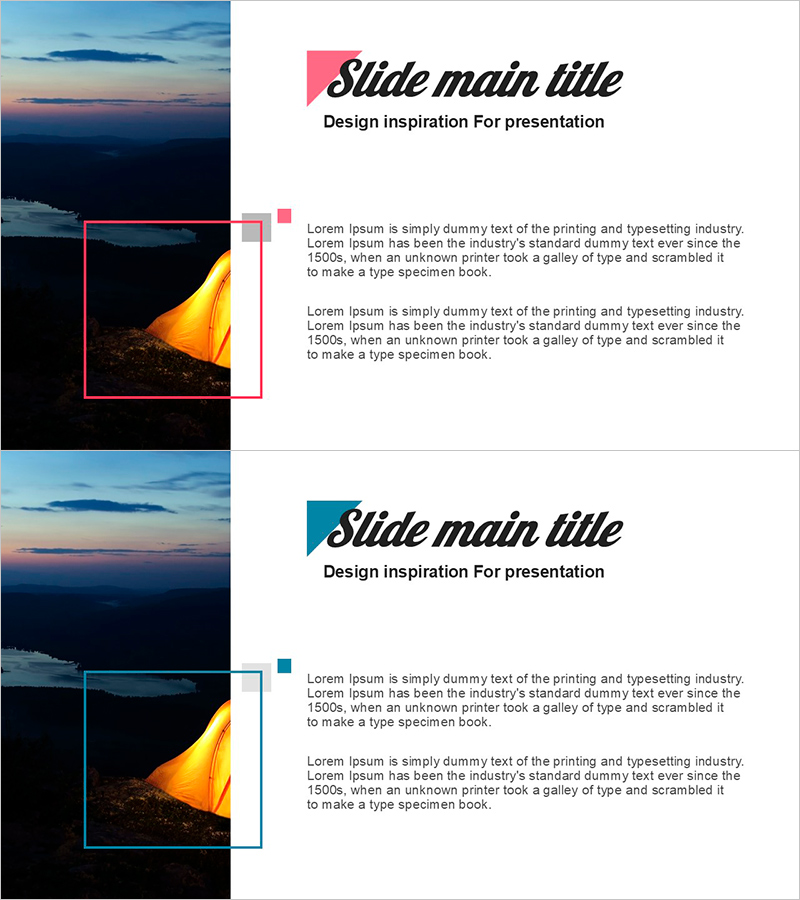 프레젠테이션을 위한 디자인 영감 템플릿