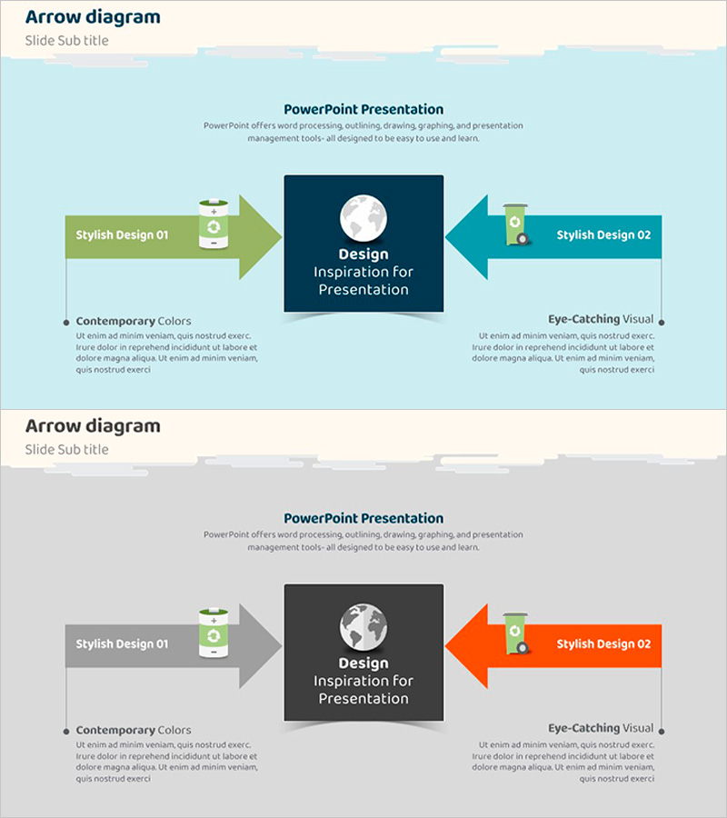 친환경 에코 해결방안 다이어그램과 텍스트 슬라이드