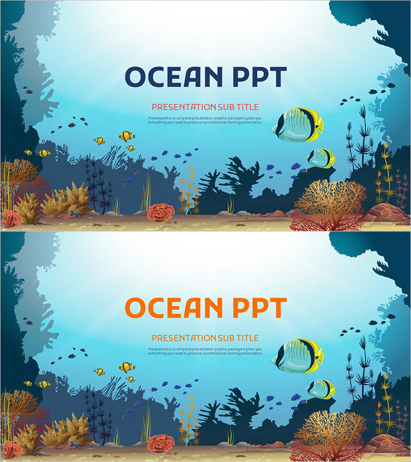 바다 와이드 피피티 표지 – 해양의 세계를 담다