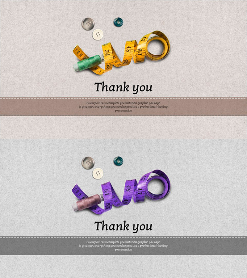 패션 단추 템플릿 엔딩표지 – 감사의 메시지