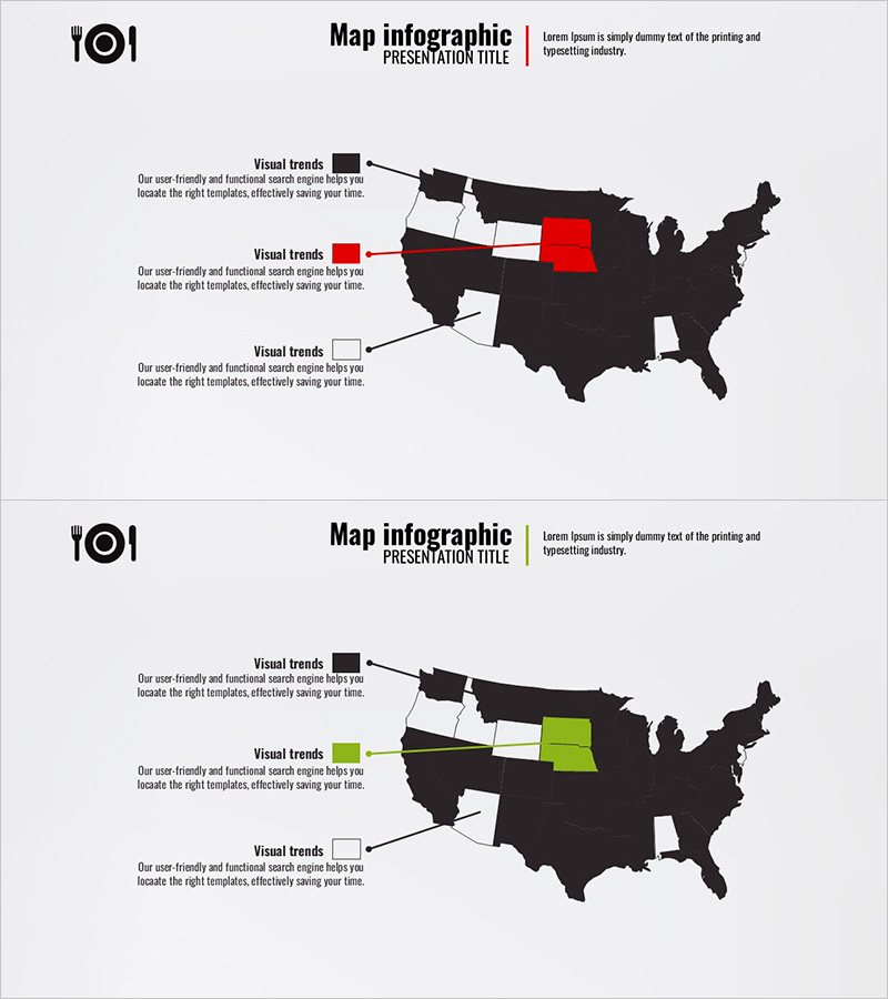 지역 일러스트 인포그래픽 – 목표 시장 전략 시각화