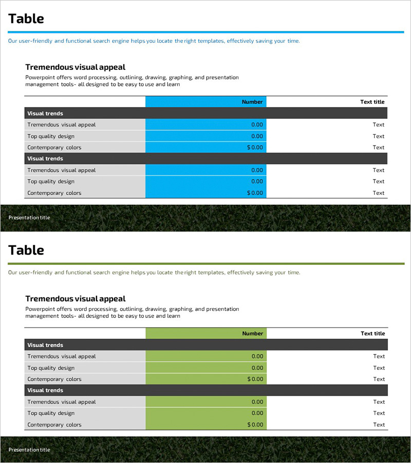 재무계획표 블루 그린 – 효과적인 자금 관리