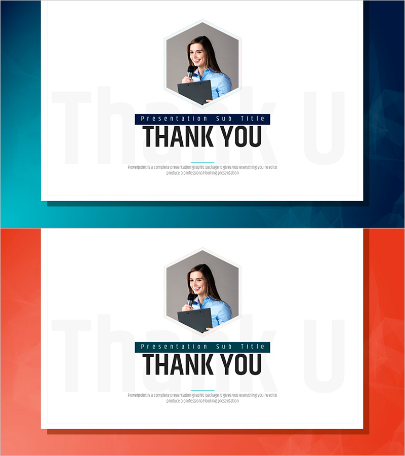 이력서 PPT 템플릿 엔딩표지 – 강조된 감사의 메시지