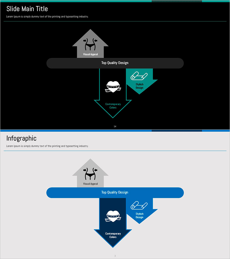 위아래 화살표 흐름 다이어그램 – 시각적 전달력