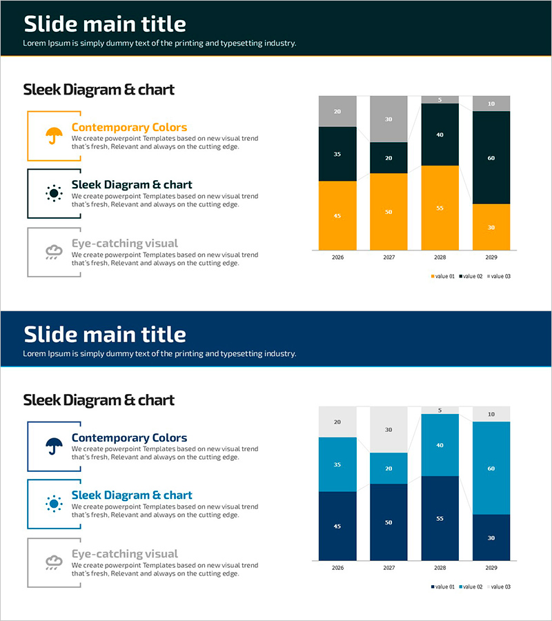 날씨 세로 막대 세분형 그래프 - 혁신적 시장 분석