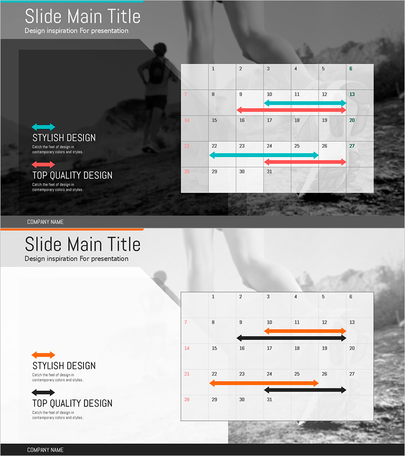 러닝 경기 일정표 – 스타일리시한 디자인