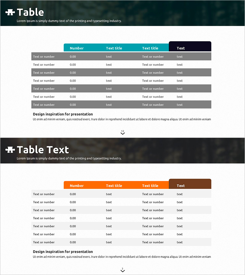 블루 오렌지 테이블 차트 – 데이터 비교의 새로운 시각