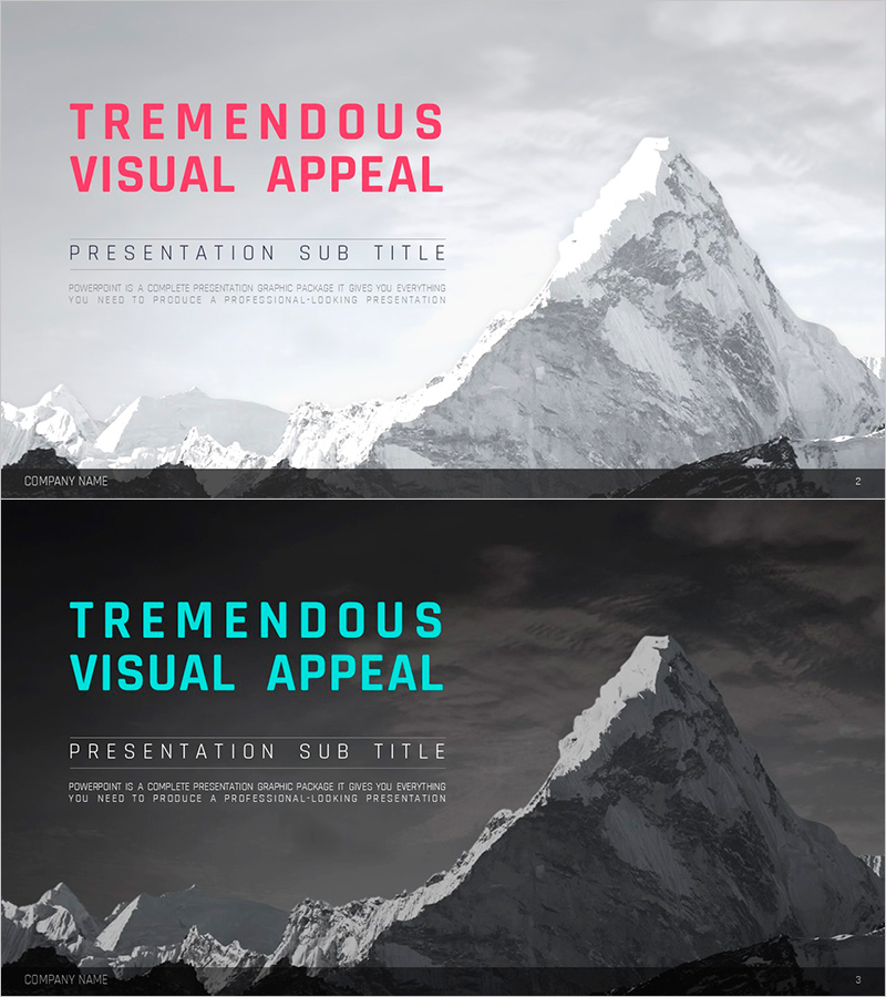 산 이미지를 강조한 인트로 슬라이드 – 비주얼로 주목을 끌다