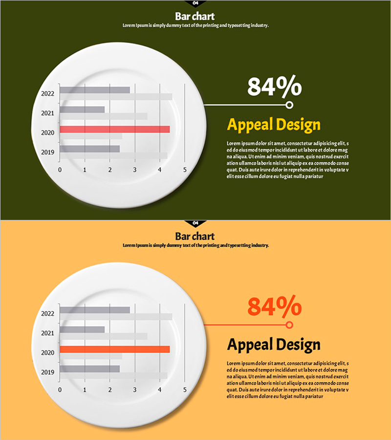 강조 그래프와 분석 텍스트 – 성과 강조 및 경쟁 우위
