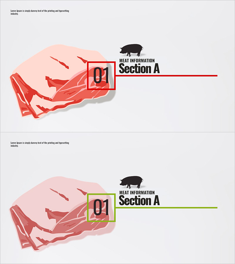 고기 템플릿 섹션 슬라이드01 - 슬라이스 전시