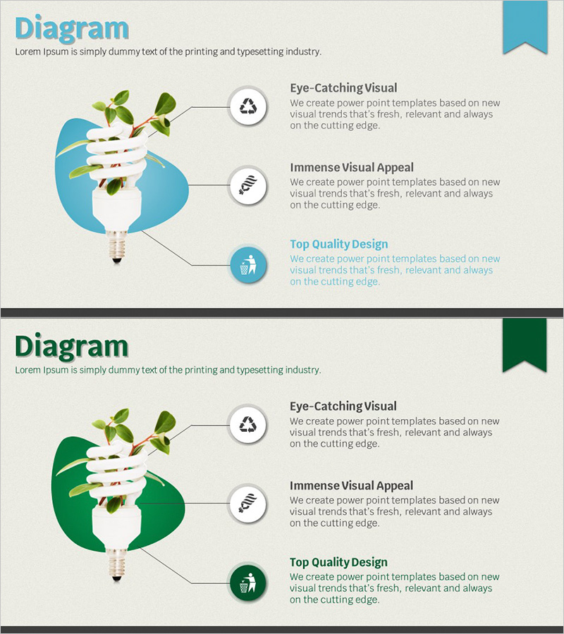 사업지원방안 친환경 아이콘 – 블루와 그린