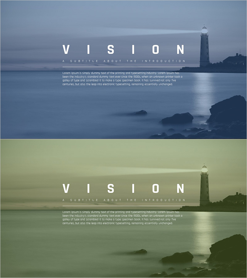 회사비전 바다풍경 블루 그린 슬라이드