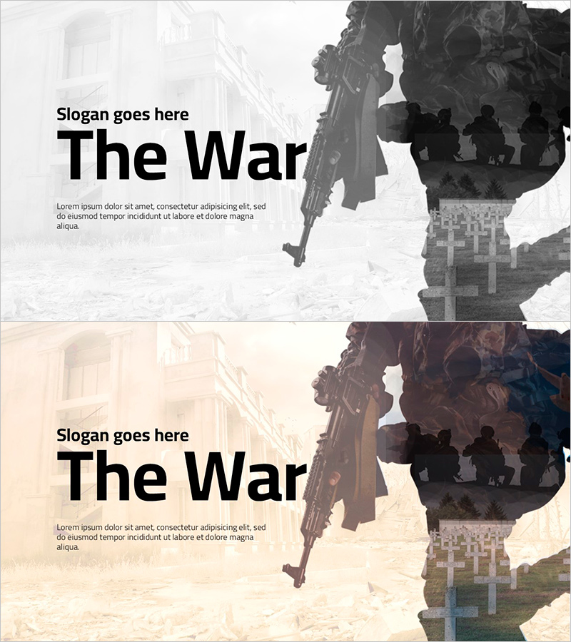 전쟁 템플릿 표지 - 강렬한 항쟁의 메시지