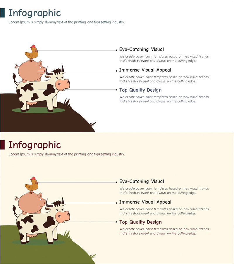 동물농장 인포그래픽 슬라이드 – 매력적인 디자인