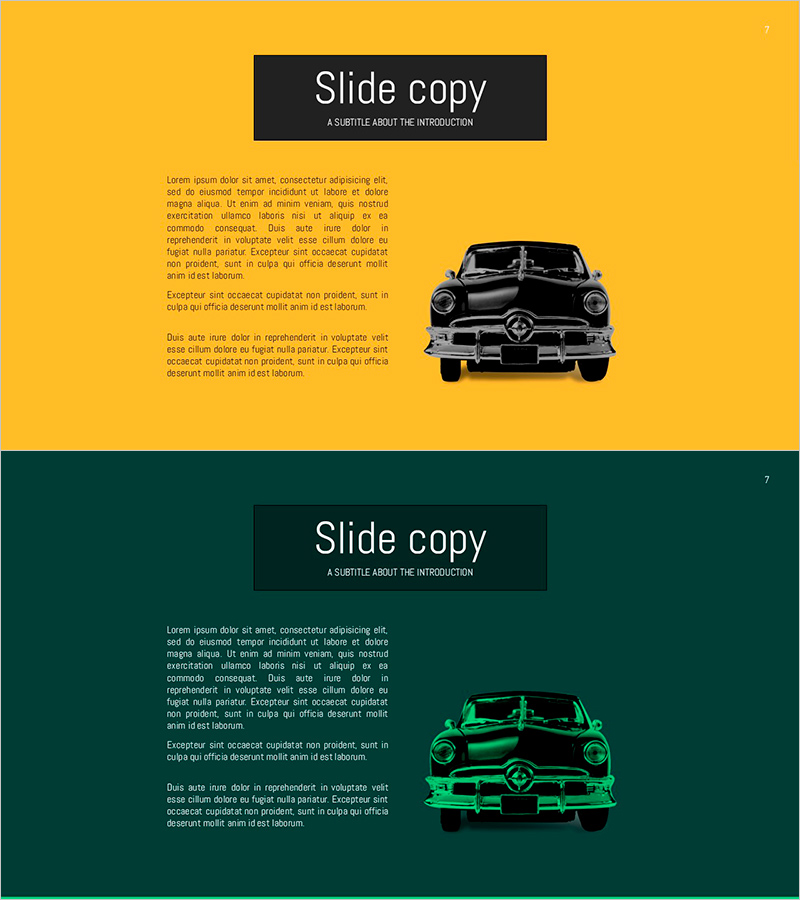 클래식 카 소개를 위한 슬라이드 – 매력과 역사