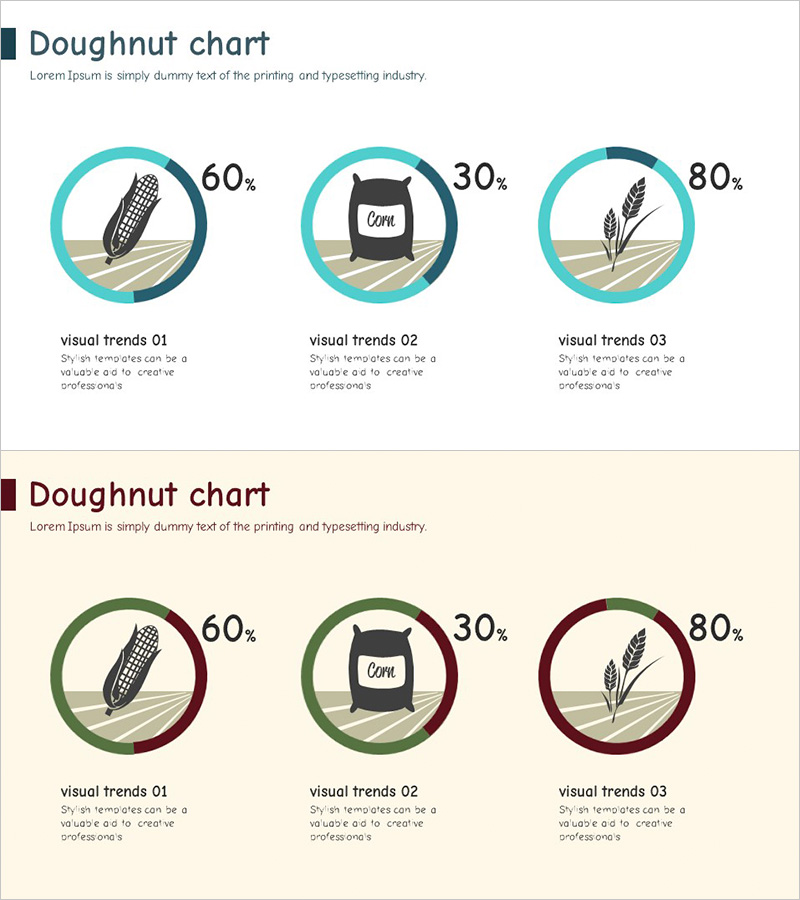 농장 아이콘 도넛형 차트 활용 – 데이터 시각화와 분석