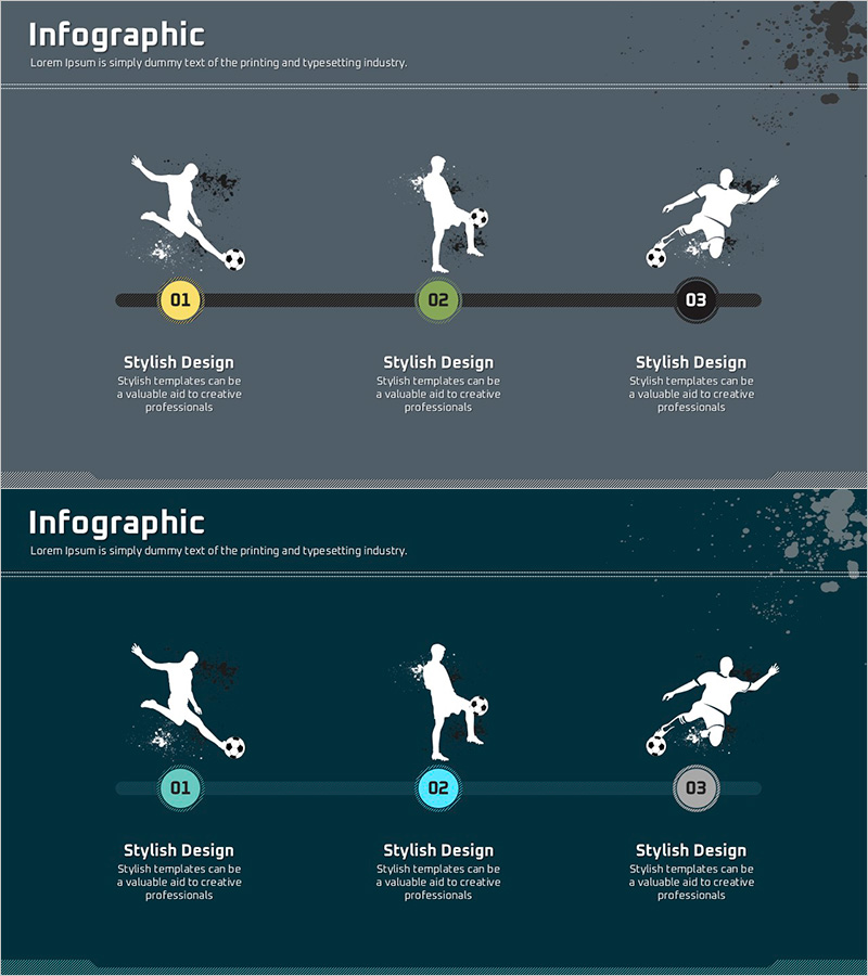 축구 실루엣 인포그래픽 – 사업 비전 및 전략 소개