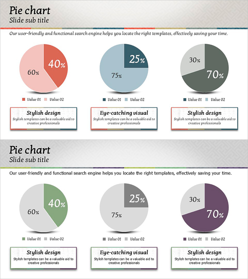 한국 전통 템플릿 파이차트 – 스타일리시하고 매력적인 디자인