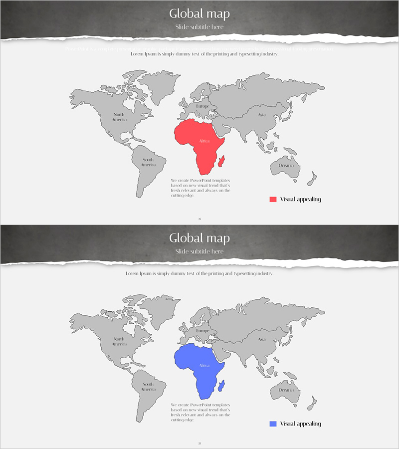 글로벌 맵과 텍스트박스 – 비즈니스 네트워크 강조