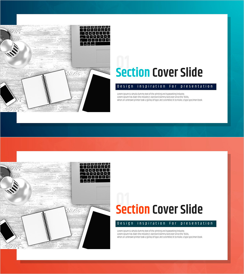 업무 섹션 슬라이드01 – 비즈니스 프레젠테이션의 시작