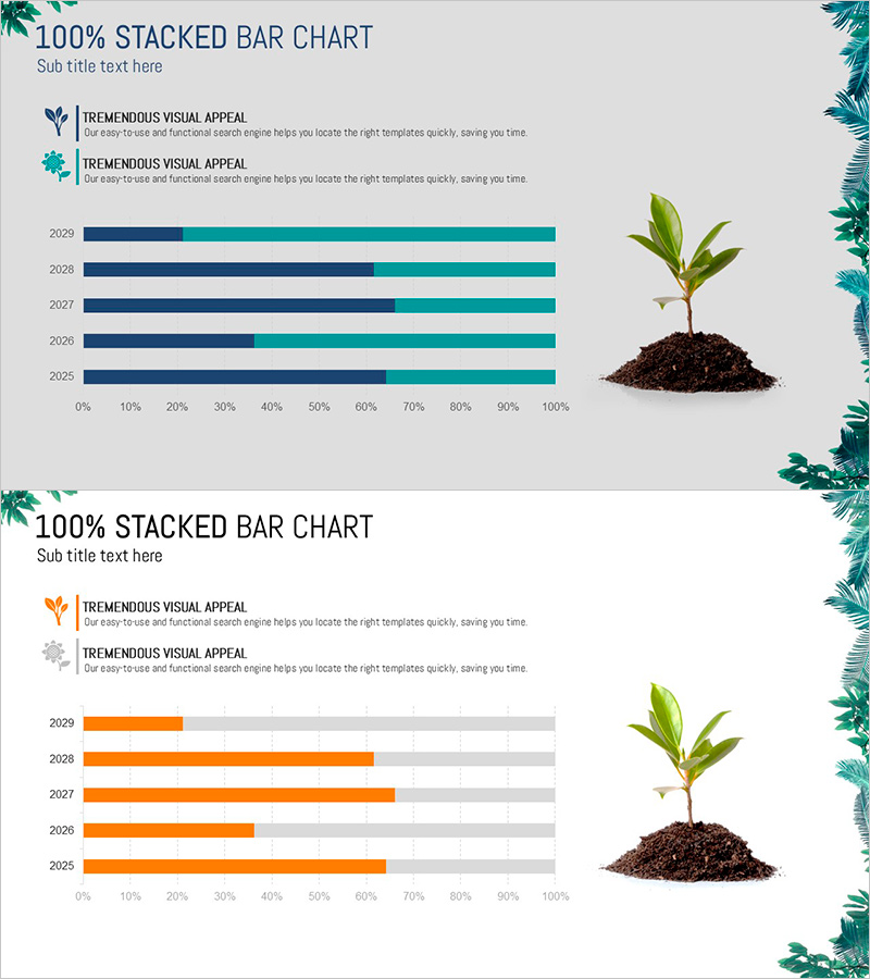 식물 심기 스택형 바 그래프