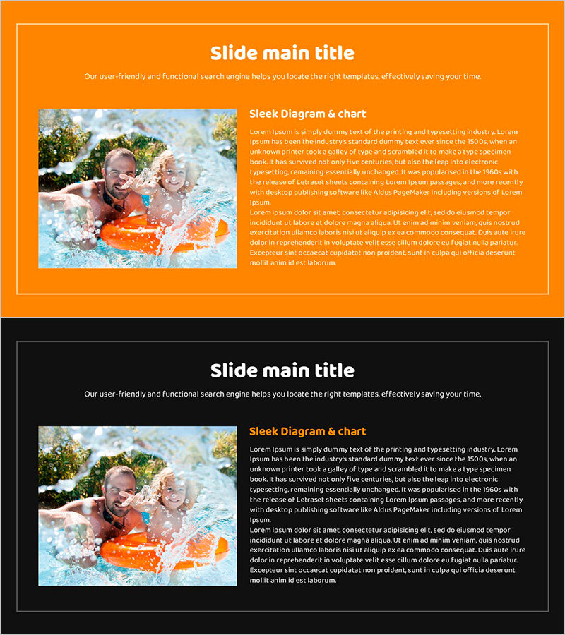 여름철 물놀이 슬라이드 템플릿 – 즐거움과 생동감을 담아