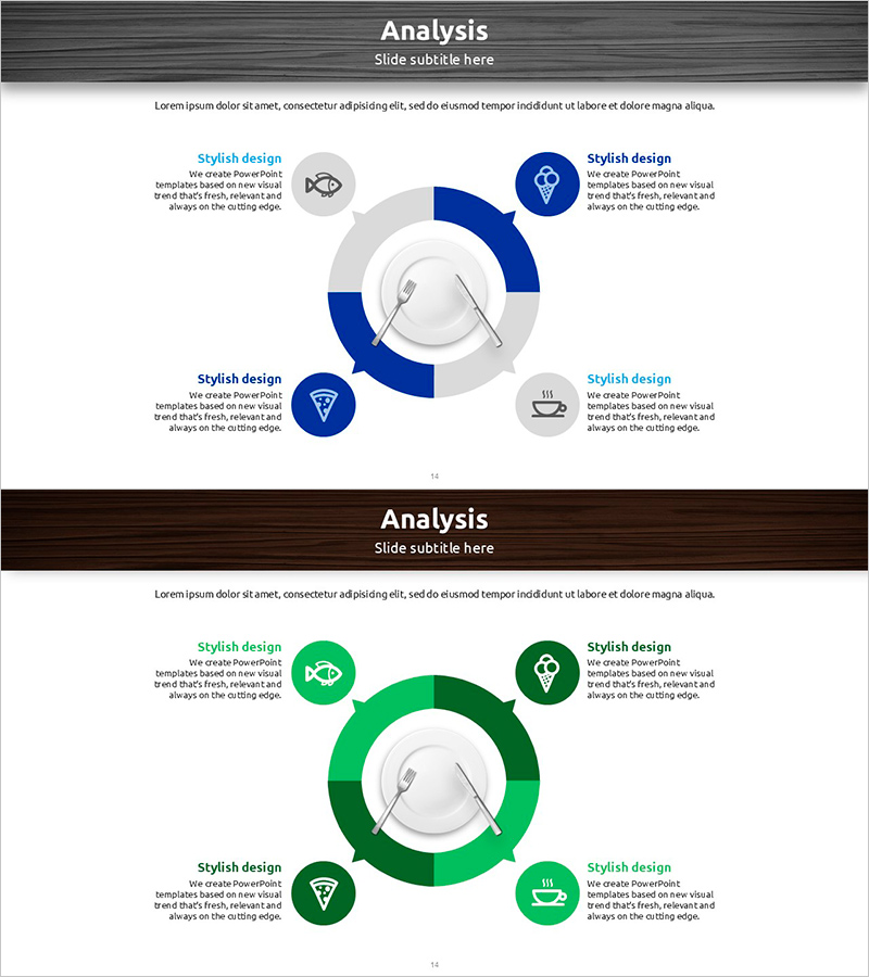 식사 메뉴별 특성을 탐구하는 다이어그램