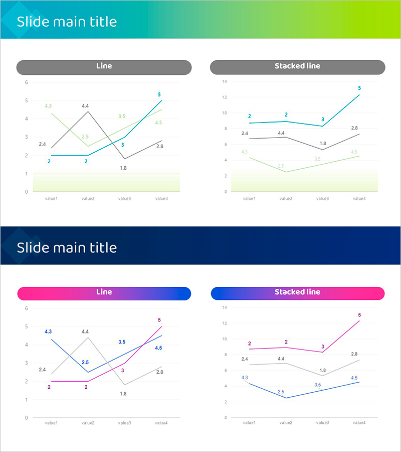블루 퍼플 라인차트 페이지 – 데이터를 시각화하다