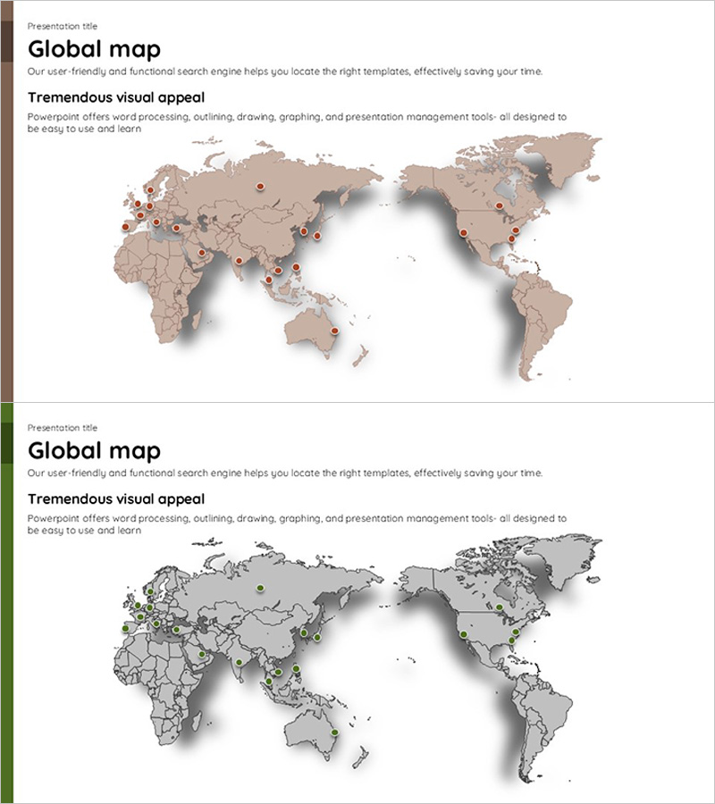 글로벌 맵과 분포도 – 글로벌 네트워크 표현