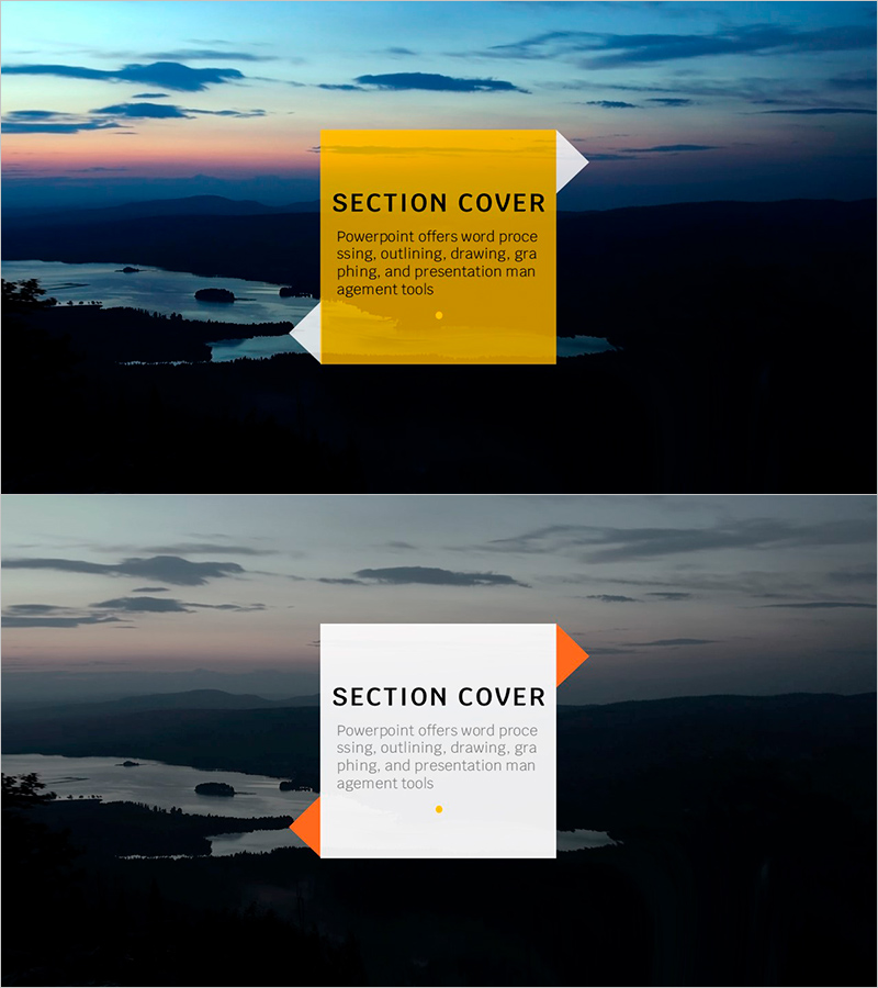 섹션 커버 슬라이드 디자인 – 명확한 전달