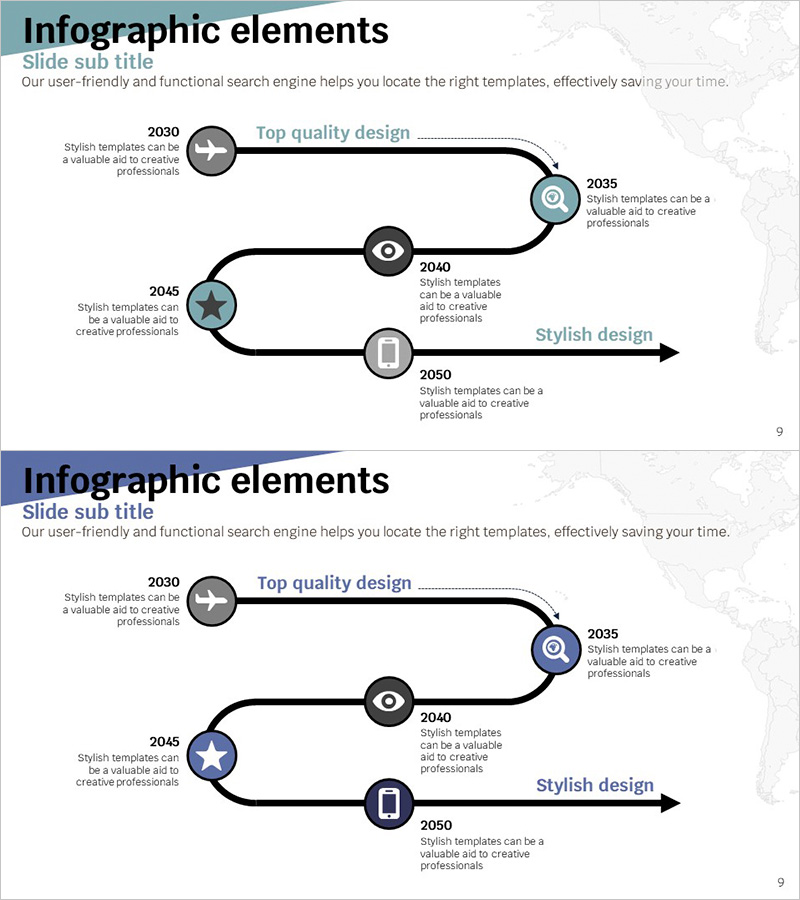 스마트 여행 어플 회사 연혁 - 민트와 퍼플의 조화