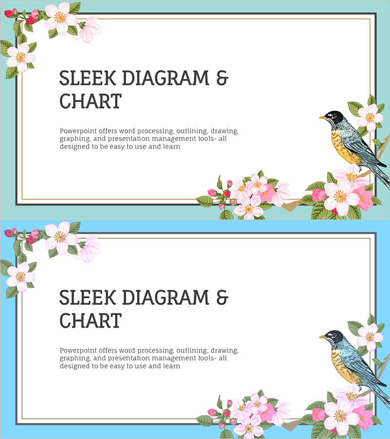 삶의 아름다움을 담은 꽃과 새 일러스트 슬라이드