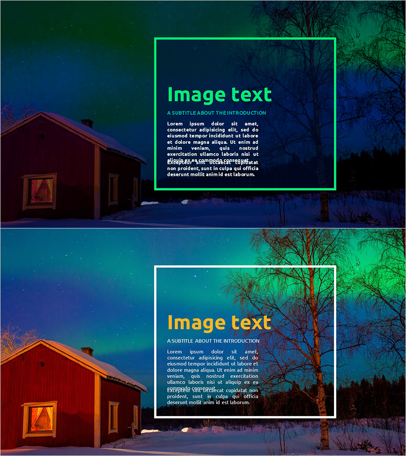 오로라 집 네모 텍스트 박스 – 사례 아웃트로