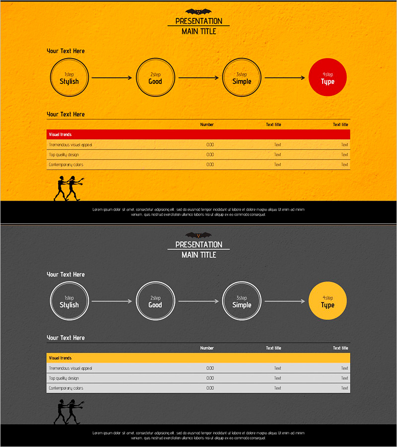 흐름 다이어그램과 테이블 – 사업 추진 전략 시각화