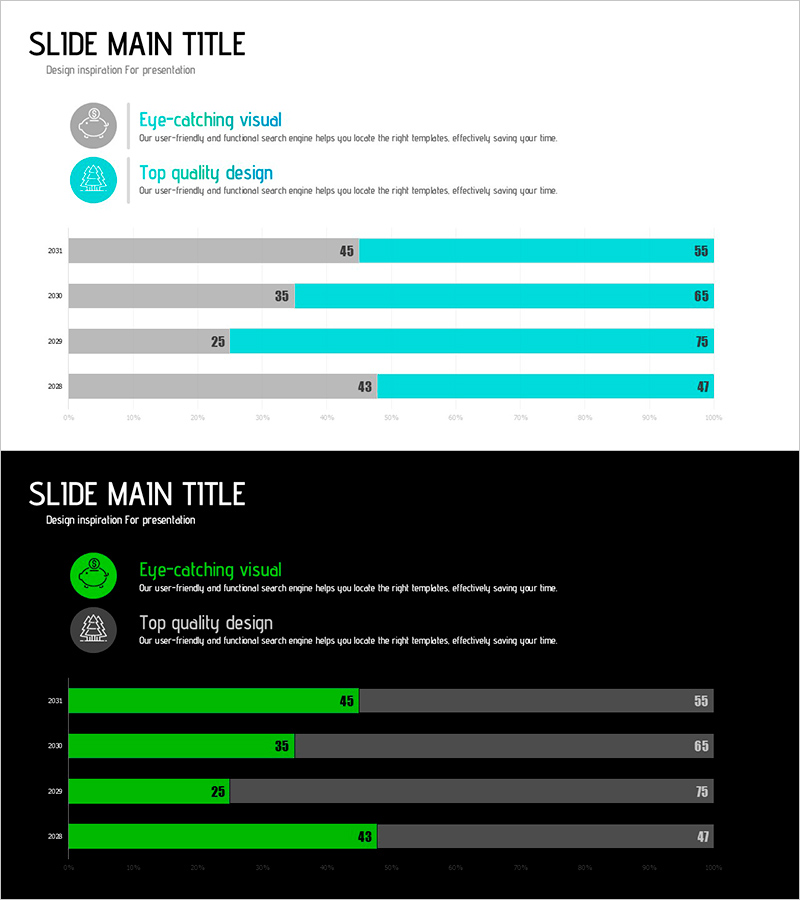 민트 그린 세분형 막대 차트 – 데이터 시각화의 새로운 기준
