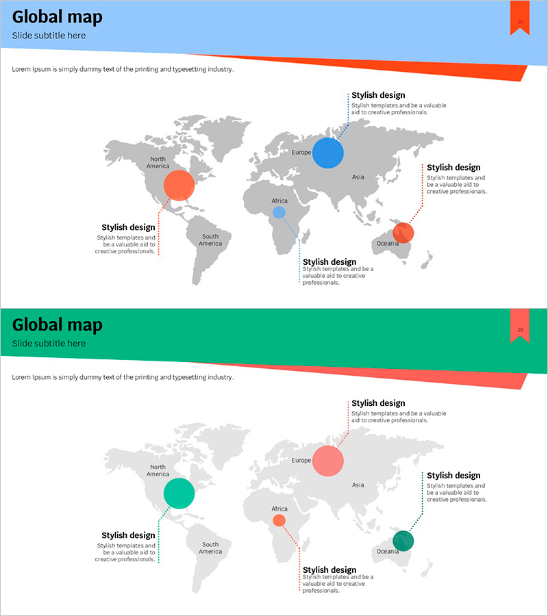 블루 그린 표시 글로벌 맵