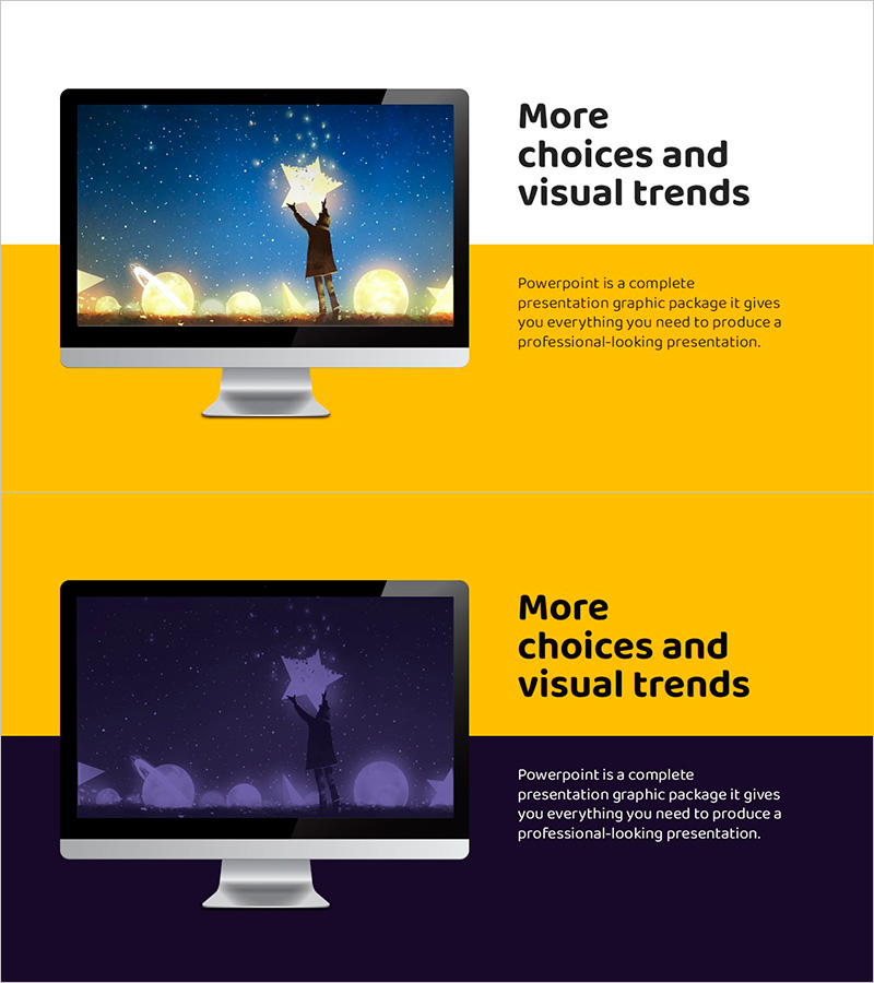 꿈과 희망 메시지를 담은 PC Mockup 슬라이드 - 비전과 가능성