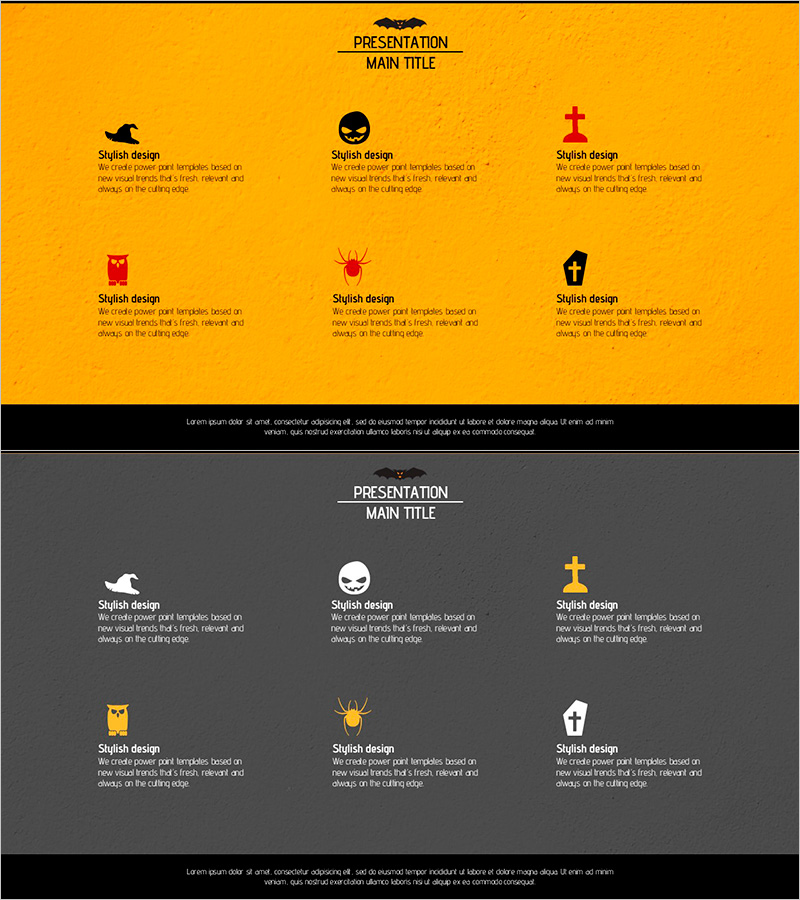 할로윈 아이콘과 텍스트 박스 – 제품 소개를 위한 슬라이드