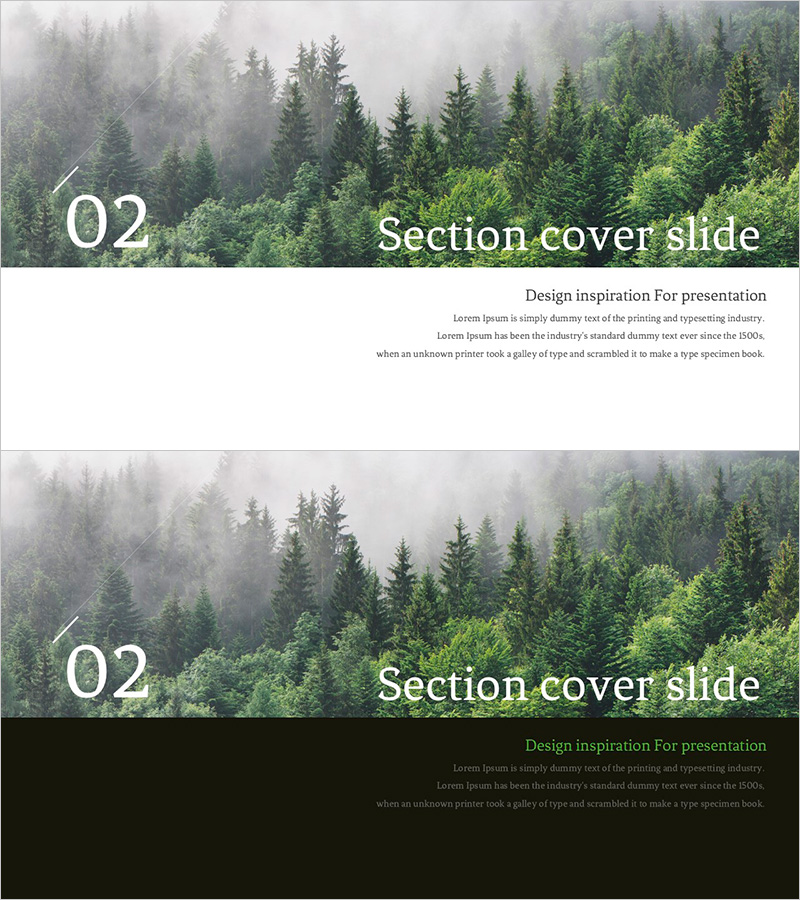 숲과 자연을 담은 간지 템플릿 – 02 섹션 커버