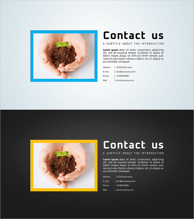 친환경 연락처 페이지 – 고객 소통을 위한 슬라이드