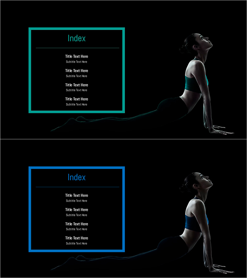 요가 템플릿 인덱스 - 직관적인 목차 슬라이드