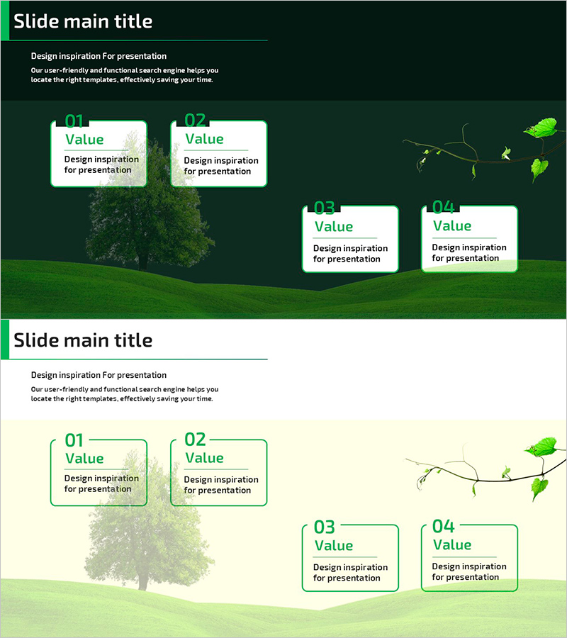 숲의 효능 – 자연의 가치를 강조한 슬라이드