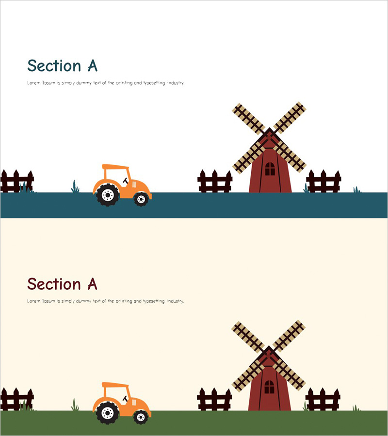 농장 와이드 템플릿 – 간지 섹션 슬라이드